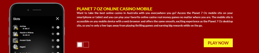 Planet 7 Oz Casino mobile